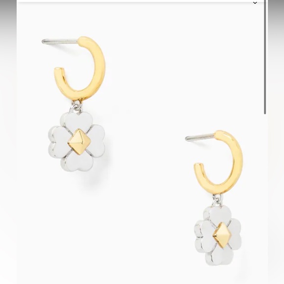 💛NEW🤍 Kate Spade spring flower, two-tone, earrings. - Picture 3 of 4